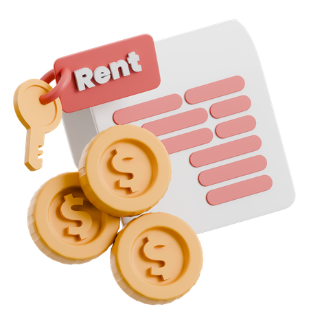 家賃請求書  3D Icon