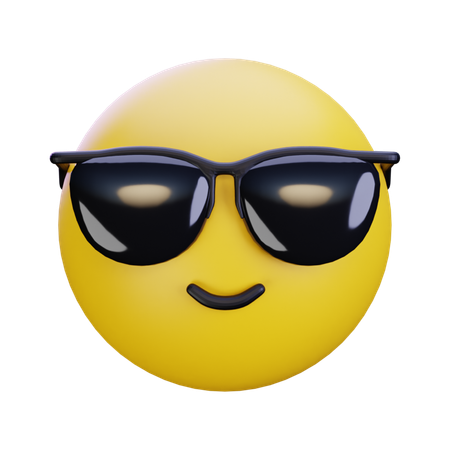 선글라스 이모티콘을 쓴 얼굴  3D Icon
