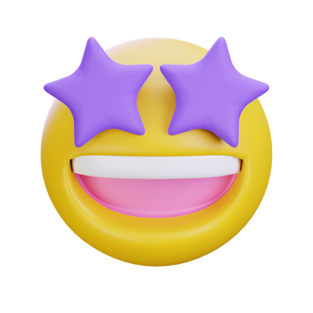 별 눈 이모티콘  3D Icon