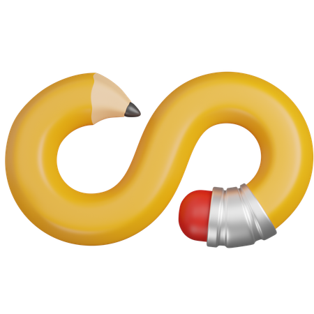 무한대 모양 연필  3D Icon