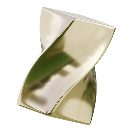 光沢のある銀色の金属シートの抽象的な形状  3D Icon