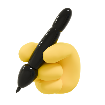 書く手  3D Icon
