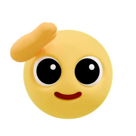 경례하는 이모티콘  3D Icon