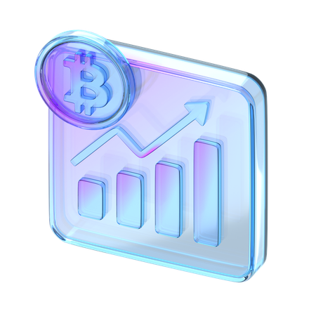 비트코인 차트  3D Icon
