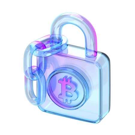 암호화폐 자물쇠  3D Icon