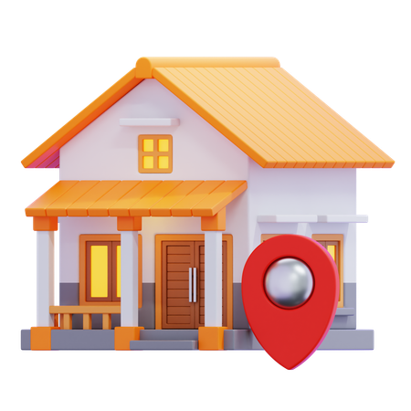 家の所在地  3D Icon
