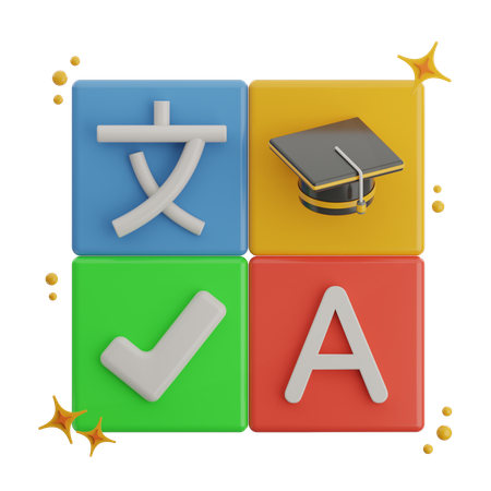 언어 학습  3D Icon