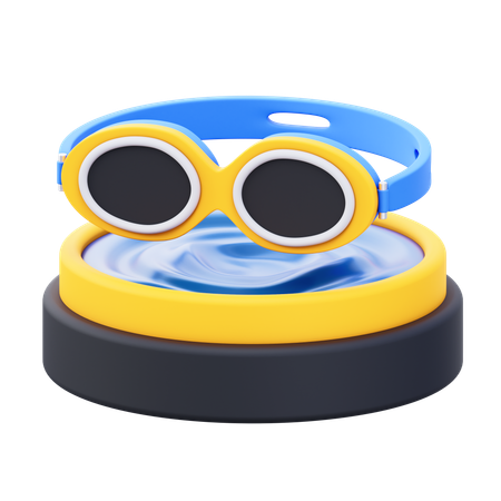 수영 고글  3D Icon