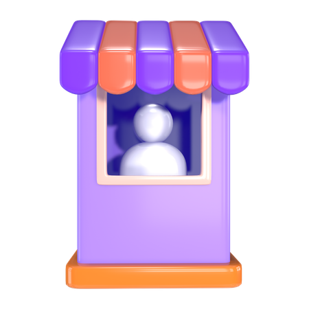 チケット売り場  3D Icon