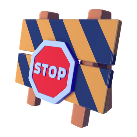 検問所が停止  3D Icon