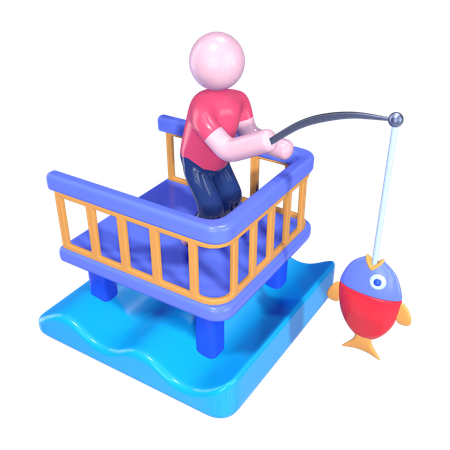 公共の釣り桟橋  3D Icon