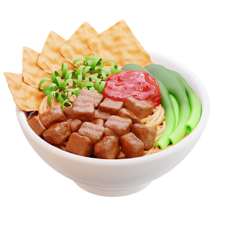 インドネシア風チキンヌードルボウル  3D Icon