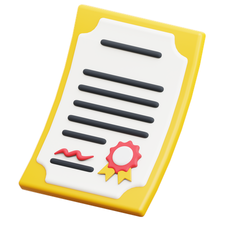 졸업 증명서  3D Icon