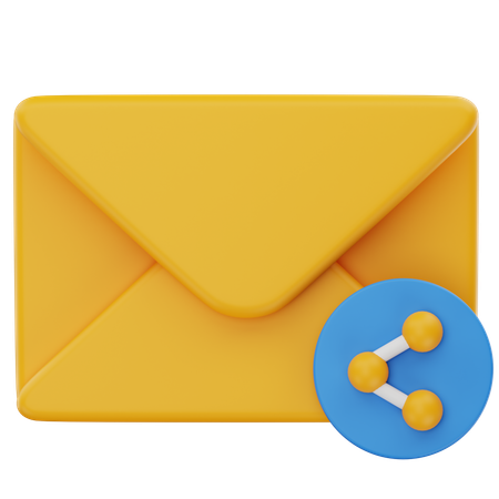 メールの共有  3D Icon