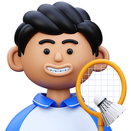 バドミントン選手  3D Icon