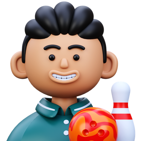 ボウリング選手  3D Icon