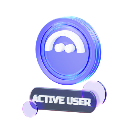 暗号通貨アクティブユーザー  3D Icon