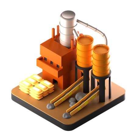 セメント工場  3D Icon