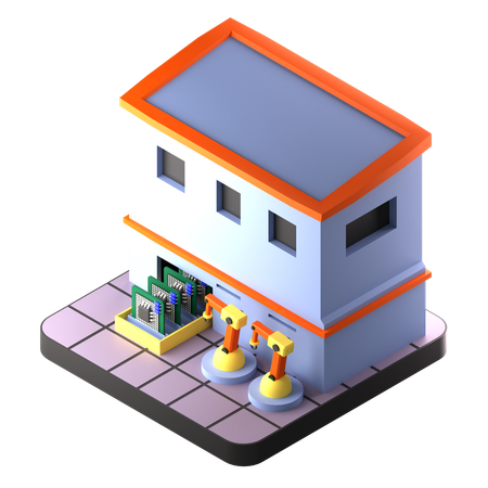 전자제품 공장  3D Icon