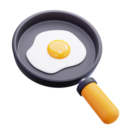 계란 프라이팬  3D Icon