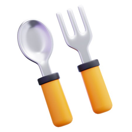 포크와 스푼  3D Icon