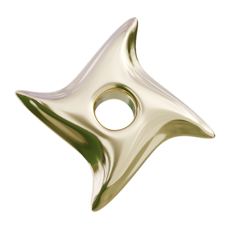 황금 수리검  3D Icon
