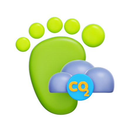 탄소 발자국  3D Icon