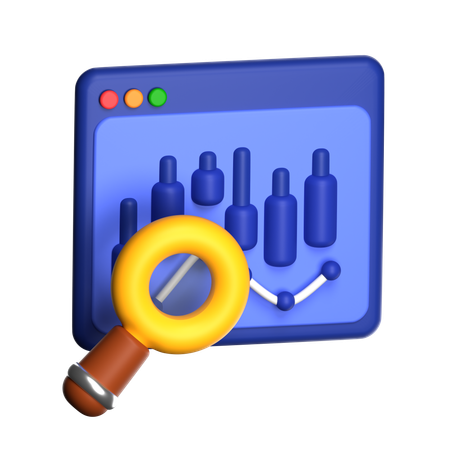 시장 분석 돋보기  3D Icon