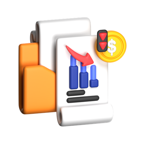 손실 보고 문서  3D Icon