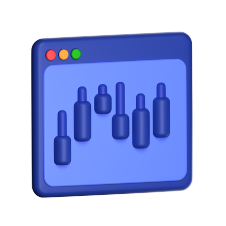 캔들스틱 차트  3D Icon