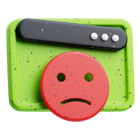 슬픈 얼굴 이모티콘이 있는 페이지  3D Icon
