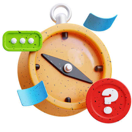 나침반을 잃어버렸다  3D Icon