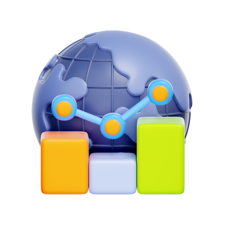 세계 경제 데이터  3D Icon