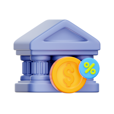 은행 이자율  3D Icon