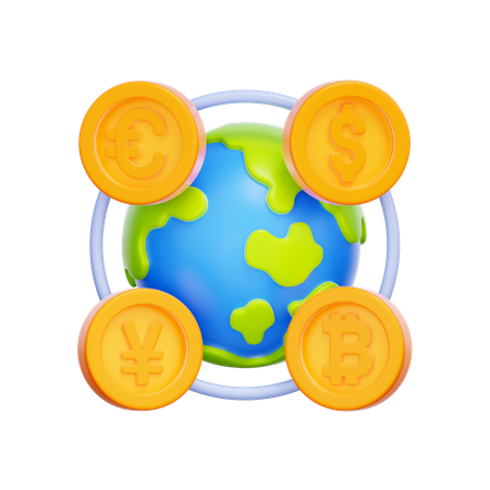글로벌 통화 교환  3D Icon