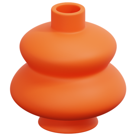 オレンジポット  3D Icon