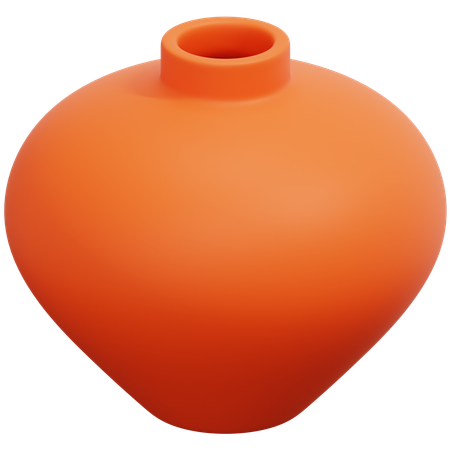 オレンジポット  3D Icon