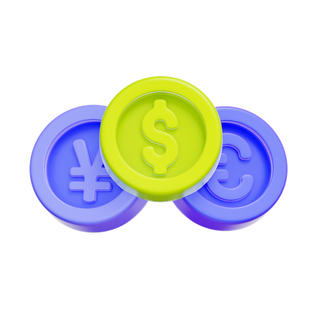 법정 화폐 동전  3D Icon