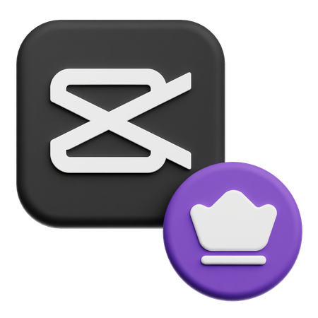 구독 캡컷  3D 아이콘