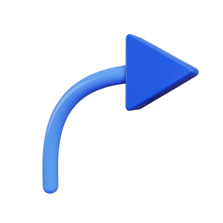曲がった矢印  3D Icon