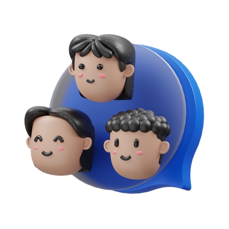 グループチャット  3D Icon