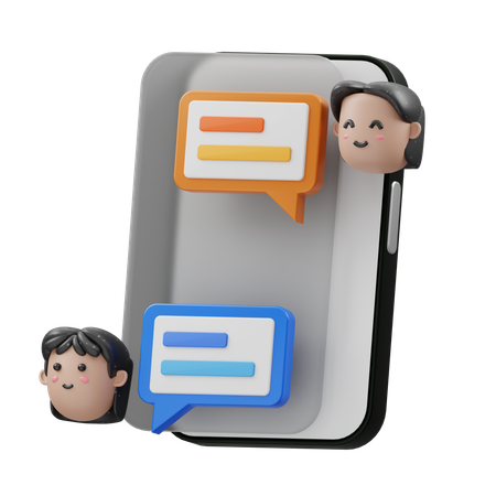 모바일 채팅  3D Icon