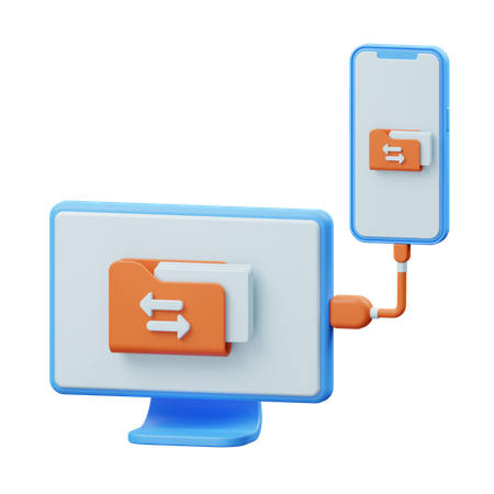 データ転送  3D Icon