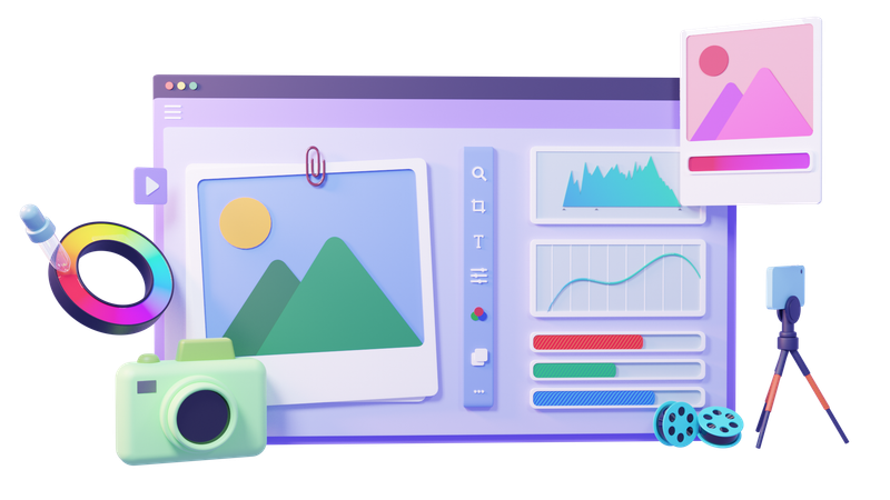 사진 편집기 앱  3D Icon