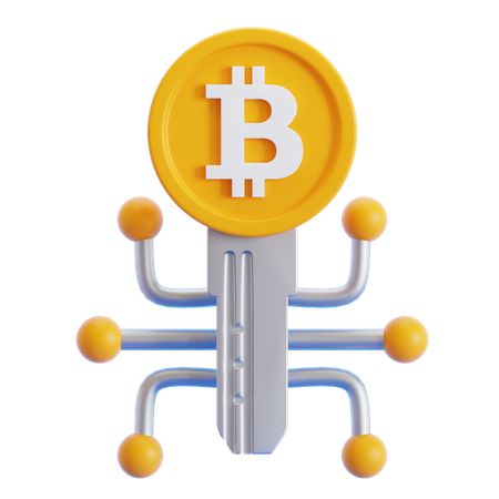 비트코인 키  3D Icon