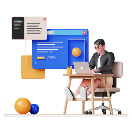 웹사이트 개발 3D Icon