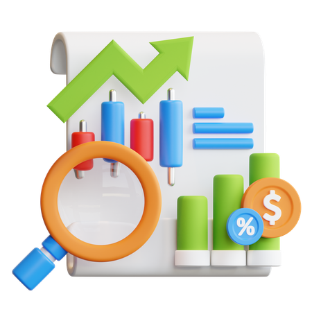 시장 분석  3D Icon