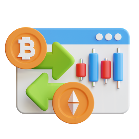 암호화폐 거래  3D Icon