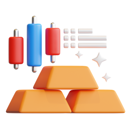 금 거래  3D Icon