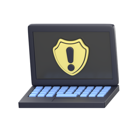 警告ラップトップ画面  3D Icon